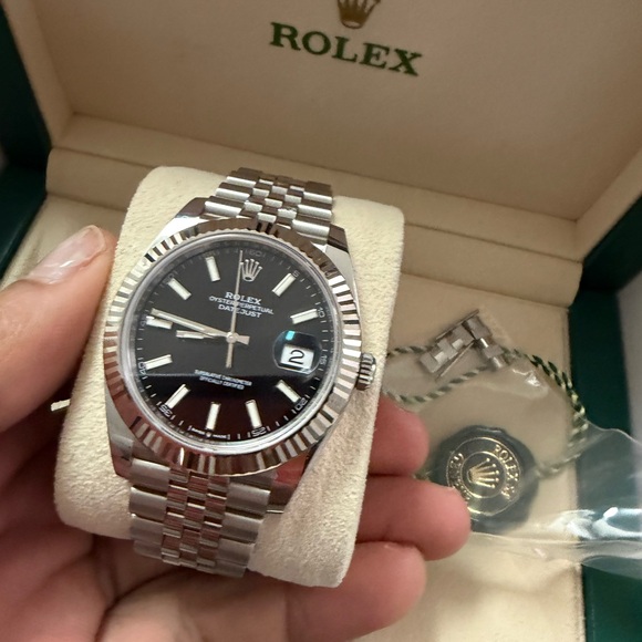Rolex Other - Rolex Silver and Black Datejust Watch